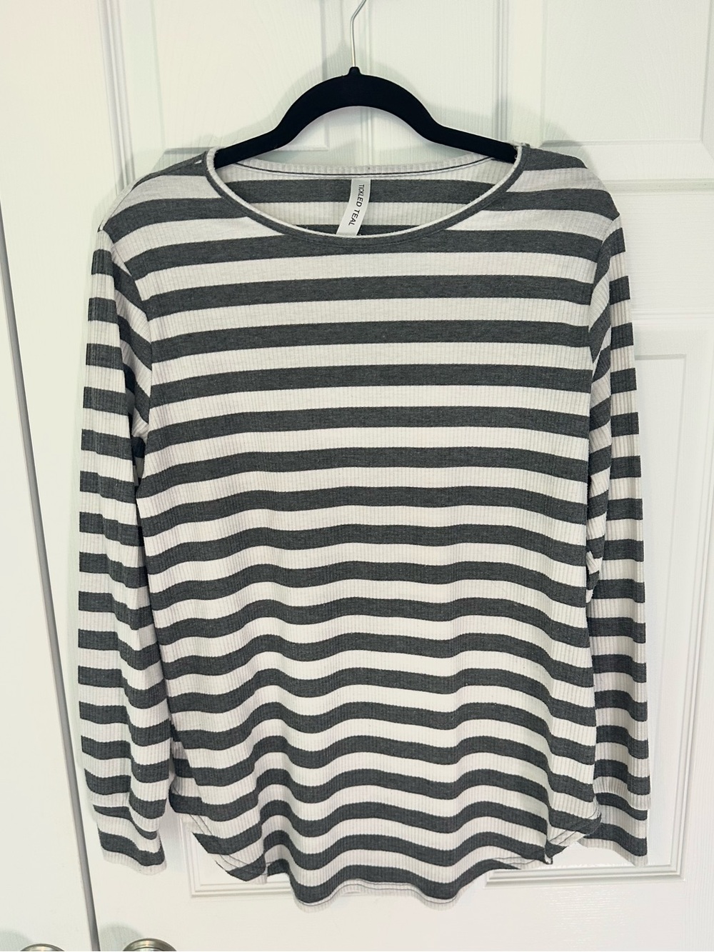 Tickled Teal Striped Top